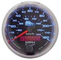 (01) SPEEDOMETER BIG DOG REPLACEMENT CHROME PLATED BLACK FACE